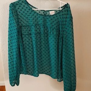 Beautiful blouse with hook/eye closure in back